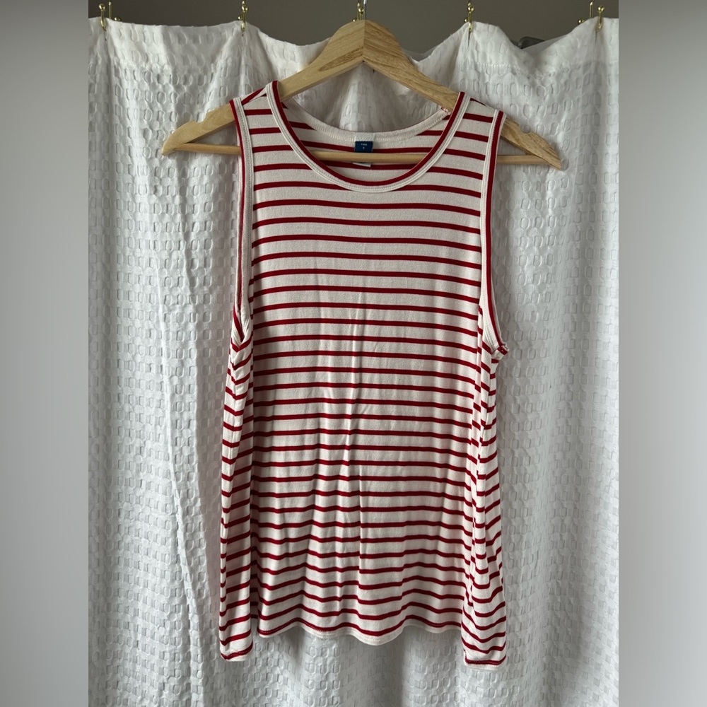 Old Navy Red Striped Sleeveless Swing Top, Sz. S